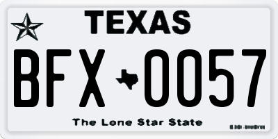 TX license plate BFX0057