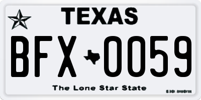 TX license plate BFX0059