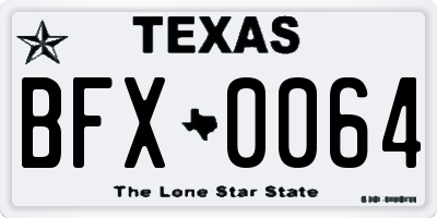 TX license plate BFX0064