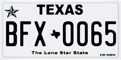TX license plate BFX0065