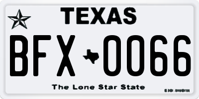 TX license plate BFX0066