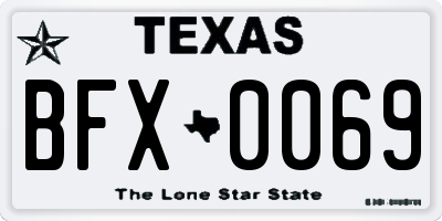 TX license plate BFX0069