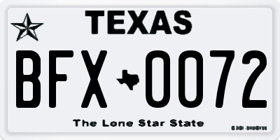 TX license plate BFX0072