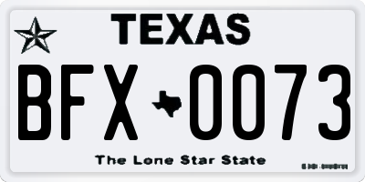 TX license plate BFX0073