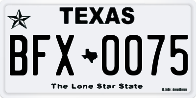 TX license plate BFX0075