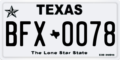 TX license plate BFX0078