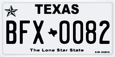 TX license plate BFX0082