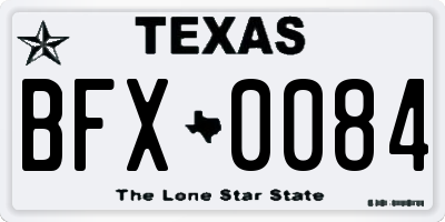 TX license plate BFX0084