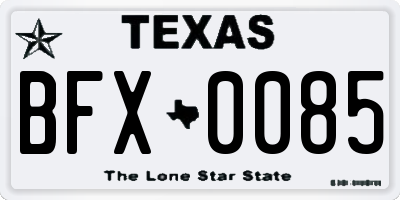 TX license plate BFX0085