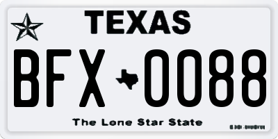 TX license plate BFX0088