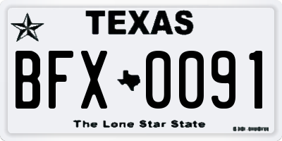 TX license plate BFX0091