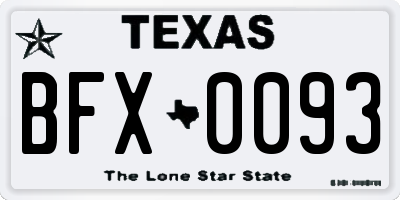 TX license plate BFX0093