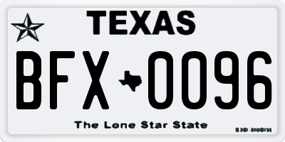 TX license plate BFX0096