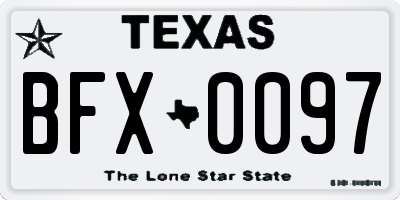 TX license plate BFX0097