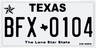 TX license plate BFX0104