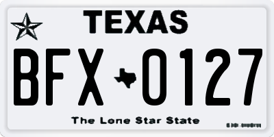 TX license plate BFX0127