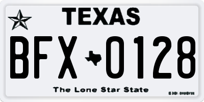 TX license plate BFX0128