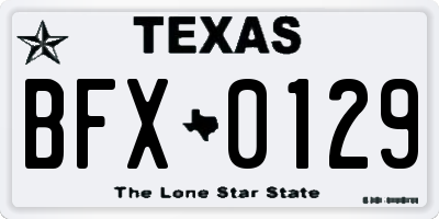 TX license plate BFX0129
