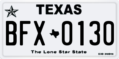 TX license plate BFX0130