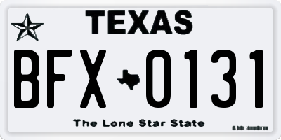 TX license plate BFX0131