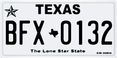 TX license plate BFX0132