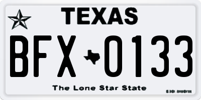 TX license plate BFX0133