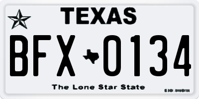 TX license plate BFX0134