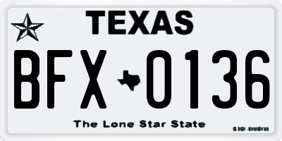 TX license plate BFX0136