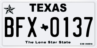 TX license plate BFX0137