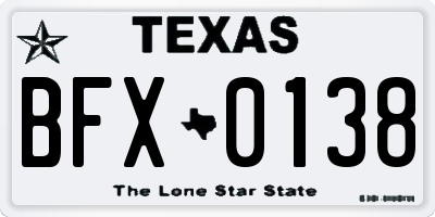 TX license plate BFX0138