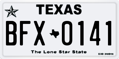 TX license plate BFX0141