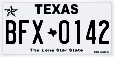 TX license plate BFX0142