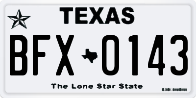 TX license plate BFX0143