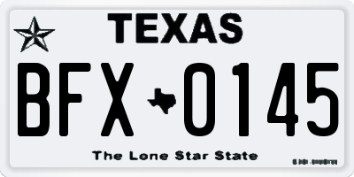 TX license plate BFX0145