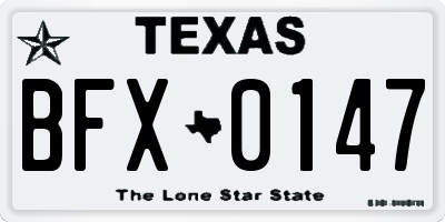 TX license plate BFX0147