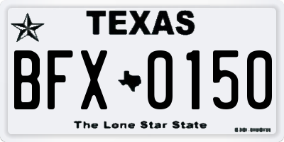 TX license plate BFX0150