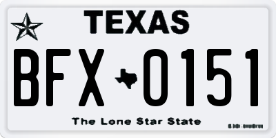 TX license plate BFX0151