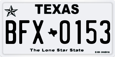 TX license plate BFX0153