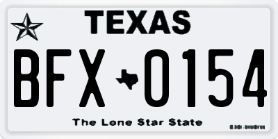 TX license plate BFX0154