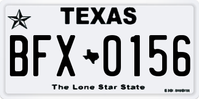 TX license plate BFX0156