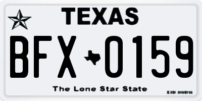TX license plate BFX0159