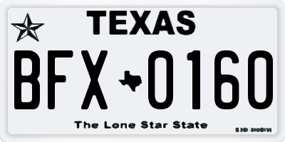TX license plate BFX0160