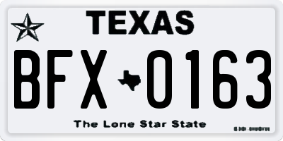 TX license plate BFX0163