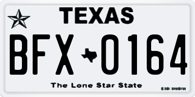 TX license plate BFX0164