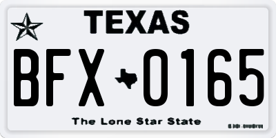 TX license plate BFX0165