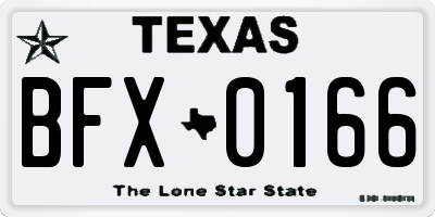 TX license plate BFX0166