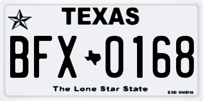 TX license plate BFX0168