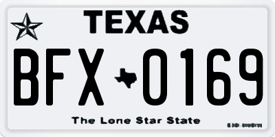 TX license plate BFX0169