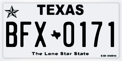 TX license plate BFX0171