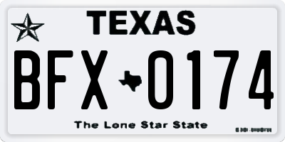 TX license plate BFX0174